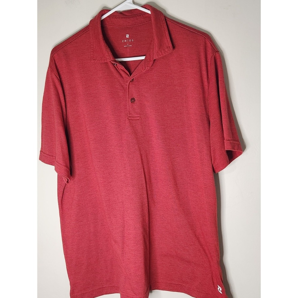 Zelos Flex Red Polo Golf Athletic Breathable Shirt Size Large Mens - Picture 2 of 4
